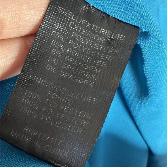 Badgley Mischka Dress Womens 14 Bright Aqua Ruffle Gown High Neck Maxi Turquoise - Picture 9 of 9